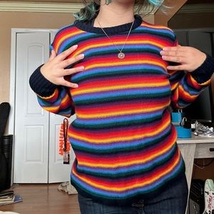 🌈Stripped multi colored sweater